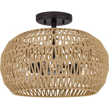 Quoizel Casablanca 3-Light Palladian Bronze Semi-Flush Mount QSF4034PN